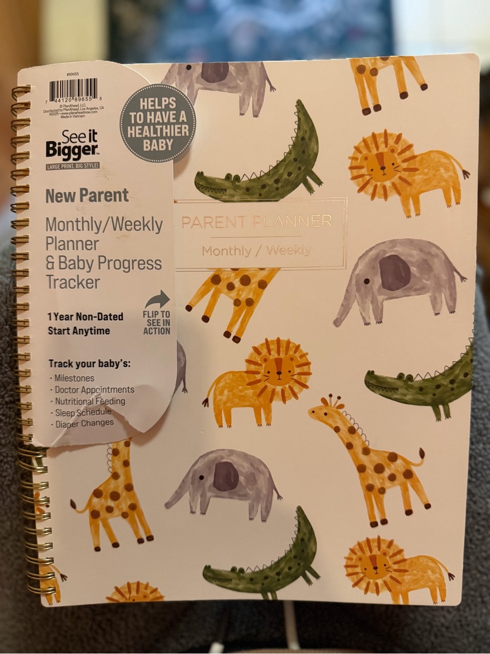 New Parent Monthly/Weekly Planner & Baby Progress Tracker - Animal Print
